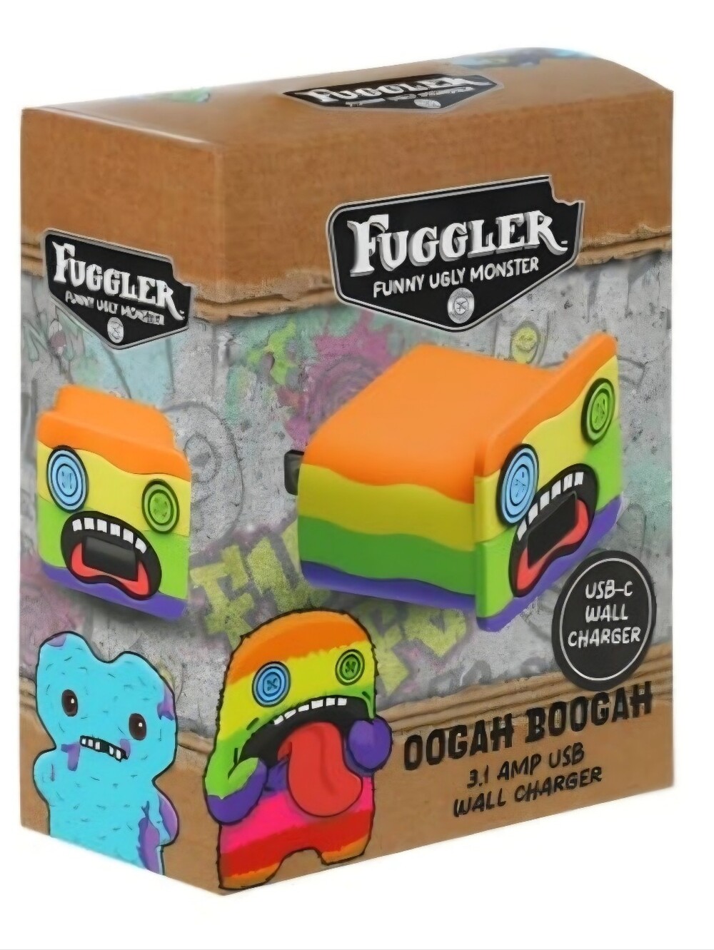 Fuggler USB Wall Charger OOGAH BOOGAH Funny Ugly Monster USB-C 3.1 Amp Block NIB